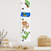 かわいいおもしろい爬虫類動物の漫画の成長チャート ポスター (キッチン)