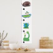 かわいいおもしろい爬虫類動物の漫画の成長チャート ポスター (キッチン)