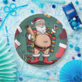 かわいいおもしろい父クリスマス ペーパープレート (パーティー)