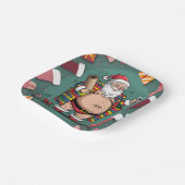 かわいいおもしろい父クリスマス ペーパープレート (傾斜あり)