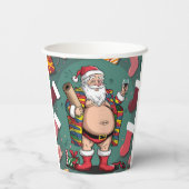 かわいいおもしろい父クリスマス 紙コップ (裏面)