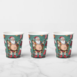 かわいいおもしろい父クリスマス 紙コップ