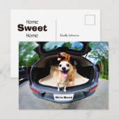 かわいいおもしろい犬が車で移動 ポストカード (正面/裏面)