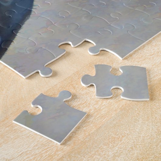 かわいいおもしろい犬が車に乗りに行く ジグソーパズル (側面)