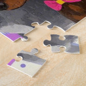 かわいいおもしろい犬と虹 ジグソーパズル (側面)