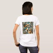 かわいいおもしろい犬の女性のTシャツ Tシャツ (裏面フル)
