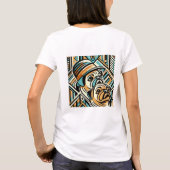 かわいいおもしろい犬の女性のTシャツ Tシャツ (裏面)