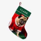 かわいいおもしろい犬パピーペットフォトネームフェスティバル スモールクリスマスストッキング (正面 (吊り時))
