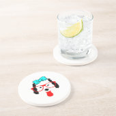 かわいいおもしろい犬ヘッドスケッチ コースター (側面)