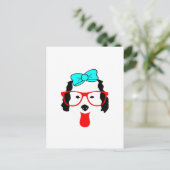 かわいいおもしろい犬ヘッドスケッチ ポストカード (スタンド正面)