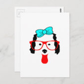 かわいいおもしろい犬ヘッドスケッチ ポストカード (正面/裏面)