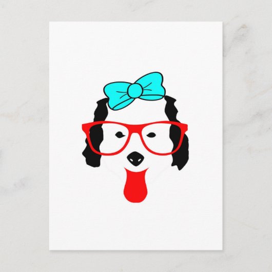 かわいいおもしろい犬ヘッドスケッチ ポストカード (正面)