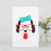 かわいいおもしろい犬ヘッドスケッチ 便箋 (スタンド正面)