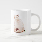 かわいいおもしろい犬ホワイトブルドッグ ジャンボコーヒーマグカップ (右)