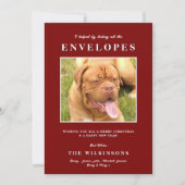 かわいいおもしろい犬レッドホワイトヘリンボーン シーズンカード (正面)