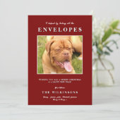 かわいいおもしろい犬レッドホワイトヘリンボーン シーズンカード (スタンド正面)