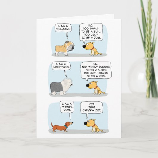 かわいいおもしろい犬品種ショー誕生日 カード (正面)