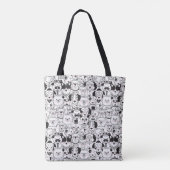 かわいいおもしろい犬白黒アニマル柄 トートバッグ (裏面)