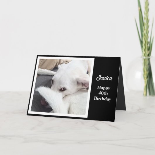 かわいいおもしろい犬40歳の誕生日 カード (正面)