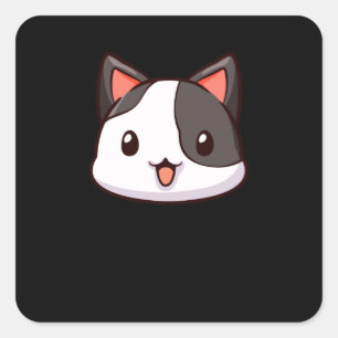 かわいいおもしろい猫かわいい子猫アニメマンガ スクエアシール