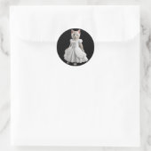 かわいいおもしろい猫が着ている ラウンドシール (バッグ)