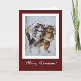 かわいいおもしろい猫たち、ヴィンテージ猫のクリスマス シーズンカード