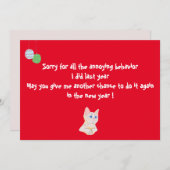 かわいいおもしろい猫の新年の願い シーズンカード (正面/裏面)