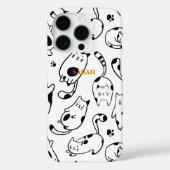 かわいいおもしろい猫スケッチ白黒モチーフ Case-Mate iPhoneケース (裏面)