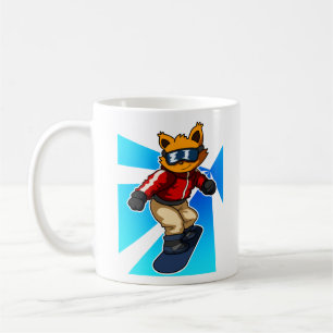 かわいいおもしろい猫スノーボーダープレーヤースノーボーディング恋人 コーヒーマグカップ