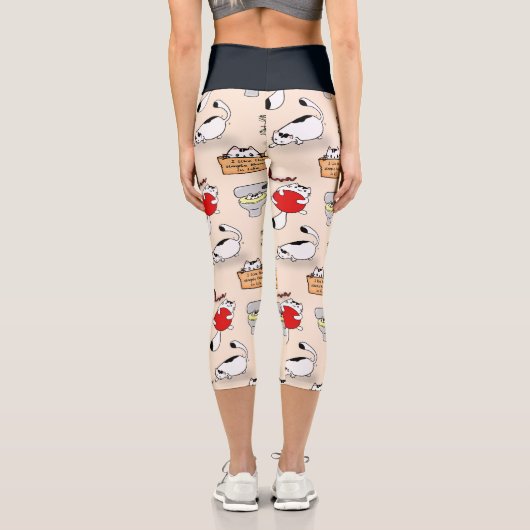 かわいいおもしろい猫好きハイウエストカプリヨガ カプリレギンス (裏面)