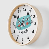 かわいいおもしろい猫子供へ子供部屋 壁時計 (傾斜)