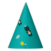 かわいいおもしろい猫子猫誕生日パーティー紙ハット パーティーハット (左)