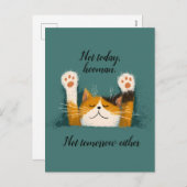 かわいいおもしろい猫昼寝 シーズンポストカード (正面/裏面)