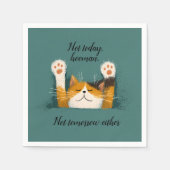 かわいいおもしろい猫昼寝 スタンダードカクテルナプキン (正面)