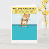 かわいいおもしろい猫誕生日カード カード (黄色い花)