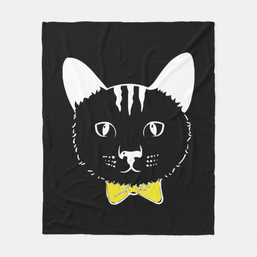 かわいいおもしろい猫 フリースブランケット (正面)