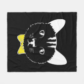 かわいいおもしろい猫 フリースブランケット (正面(横))