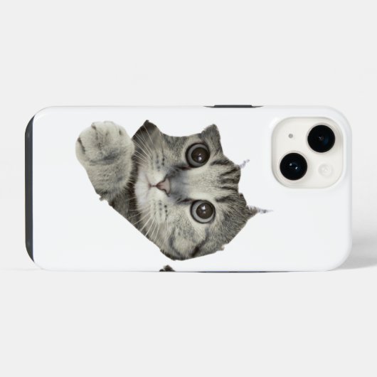 かわいいおもしろい猫iPhoneケース iPhoneケース (裏面横)