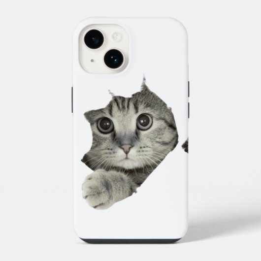 かわいいおもしろい猫iPhoneケース iPhoneケース (裏面)
