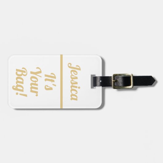 かわいいおもしろい白金ゴールドラゲッジタグ ラゲッジタグ (正面横)