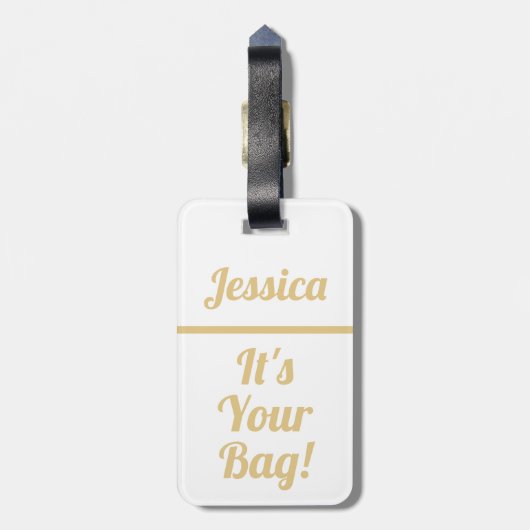 かわいいおもしろい白金ゴールドラゲッジタグ ラゲッジタグ (裏面縦)
