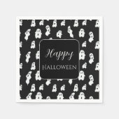 かわいいおもしろい白黒ハッピー幽霊 スタンダードカクテルナプキン (正面)