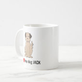 かわいいおもしろい私の犬のハートカスタムお洒落 コーヒーマグカップ (正面左)
