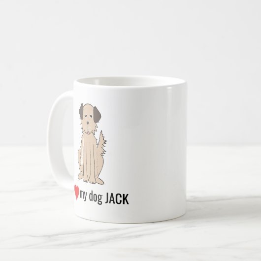 かわいいおもしろい私の犬のハートカスタムお洒落 コーヒーマグカップ (正面左)