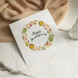 かわいいおもしろい秋リースハッピーサンクスギビングカード