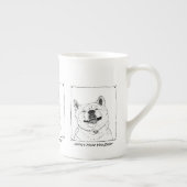 かわいいおもしろい秋田犬の写真 ボーンチャイナマグカップ (右)