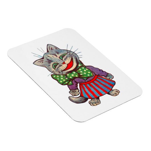 かわいいおもしろい笑顔レトロ1930sガールキャットマスコット マグネット (右側)