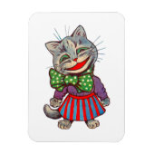 かわいいおもしろい笑顔レトロ1930sガールキャットマスコット マグネット (縦)