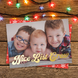 かわいいおもしろい素敵なリストクルーMerry Christmas金ゴールド 箔シーズンカード