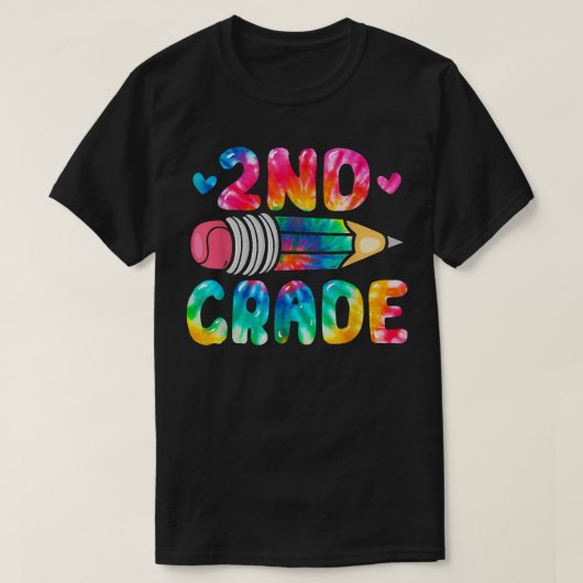 かわいいおもしろい絞り染め2年生ハッピー1日目 Tシャツ (デザイン正面)